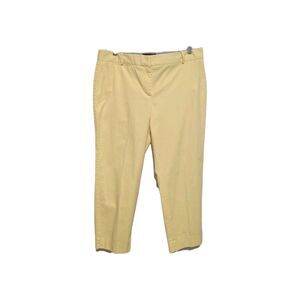 Nwt Talbots Pants Womens12 Yellow Capri Straight Preppy *Read